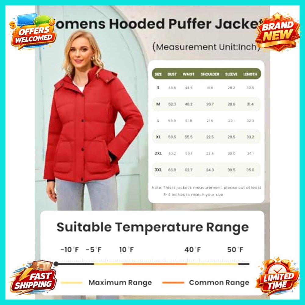 Lightweight Puffer Jacket Waterproof Quilted Wint… - image 6
